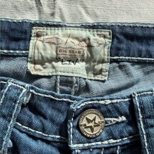 Big Star Liv Mid Rise Skinny Jeans Distressed Size 29R